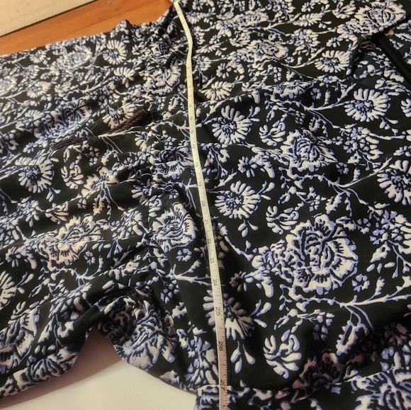 Blue Floral Swim Cover-up Ellos Sz 1X Beach Flowy Tie Waist Vacation Resort wear - Picture 5 of 7